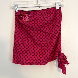 OLD NAVY Vintage Y2K 2005 Floral Retro Boho Embroidered Rose Tube Top, Pink- S
